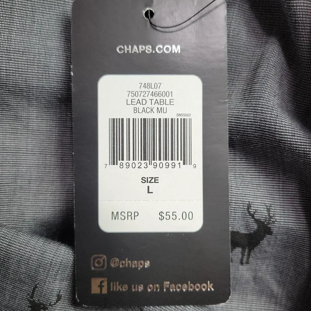 NWT Chaps Button-Up Shirt Men L Gray Deer Elk Print Long Sleeve Cotton Blend - Picture 8 of 8
